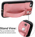 TOOVREN iPhone SE/7/8 Case, Pink Leather Wallet with Card Holder, Kickstand, Neck Strap, Adjustable Hand Strap, Wireless Charging Compatible...